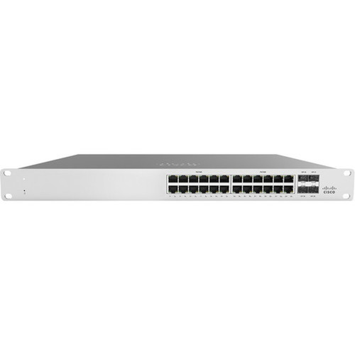 Meraki MS120-24P Ethernet Switch - 24 Ports - Manageable - Gigabit Ethernet - 101001000Base-T - 2 Layer Supported - Modular - 4 SFP MS120-24P-HW