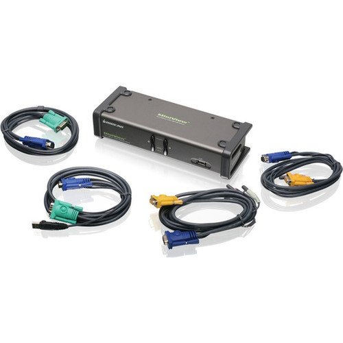 IOGEAR MiniView GCS1742 2-Port Dual View KVM Switch - 2 x 1 - 2 x SPHD-15 VideoUSB 2 x SPHD-15 AudioVideo GCS1742