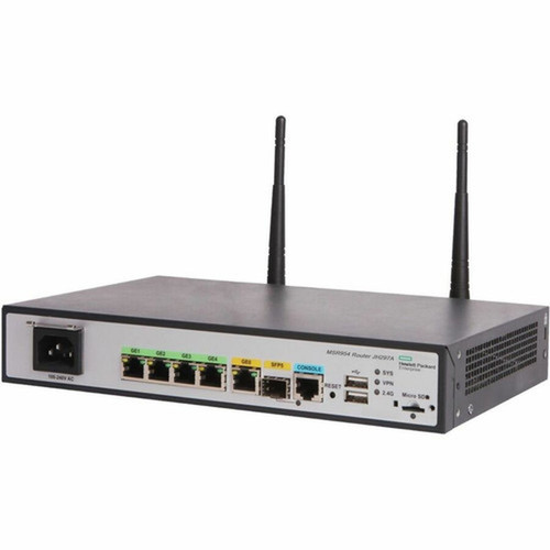 HPE FlexNetwork MSR954-W Wi-Fi 4 IEEE 80211bgn Ethernet Wireless Router - 4 x Network Port - USB - Gigabit Ethernet - VPN Supported JH297AB2B