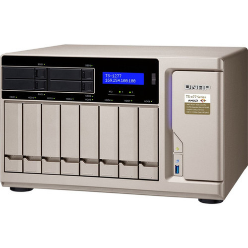 QNAP TS-1277 SANNAS Storage System - AMD Ryzen 7 1700 Octa-core 8 Core 3 GHz - 12 x HDD Supported - 4 x SSD Supported - 16 GB RAM - TS-1277-1700-16G-US