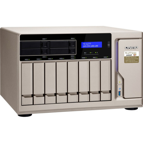 QNAP TS-1277 SANNAS Storage System - AMD Ryzen 7 1700 Octa-core 8 Core 3 GHz - 12 x HDD Supported - 4 x SSD Supported - 16 GB RAM - TS-1277-1700-16G-US