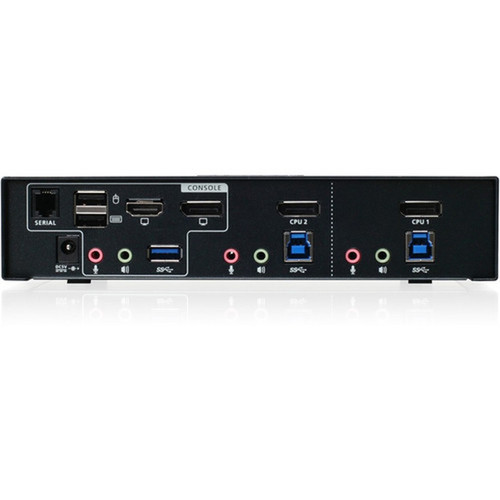 IOGEAR 2-Port 4K DisplayPort KVMP Switch with Dual Video Out and RS-232 - 2 Computers - 1 Local Users - 4096 x 2160 - 6 x USB - 1 GCS1932M