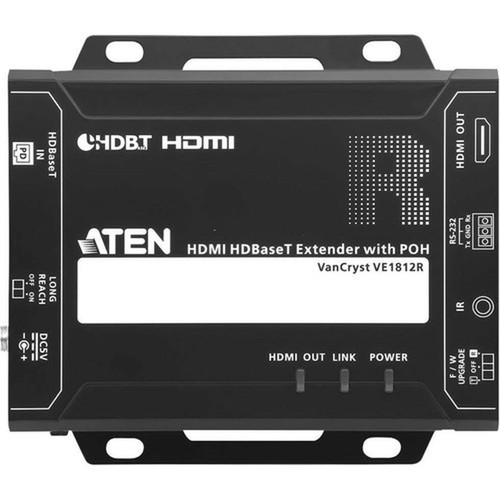 ATEN HDMI HDBaseT Receiver with POH 4K100m HDBaseT Class A - 1 Output Device - 49213 ft 150000 mm Range - 1 x Network RJ-45 VE1812R