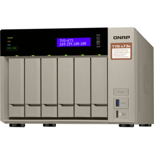 QNAP Powerful NAS with AMD RX-421BD Quad-Core APU and PCIe Expandability - R-Series RX-421BD Quad-core 4 Core 210 GHz - 6 x HDD - 8 TVS-673E-8G-US