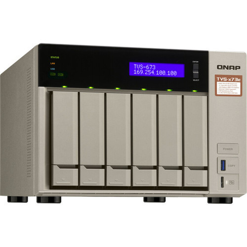 QNAP Powerful NAS with AMD RX-421BD Quad-Core APU and PCIe Expandability - R-Series RX-421BD Quad-core 4 Core 210 GHz - 6 x HDD - 8 TVS-673E-8G-US