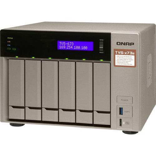 QNAP Powerful NAS with AMD RX-421BD Quad-Core APU and PCIe Expandability - AMD R-Series RX-421BD Quad-core 4 Core 210 GHz - 6 x HDD TVS-673E-4G-US