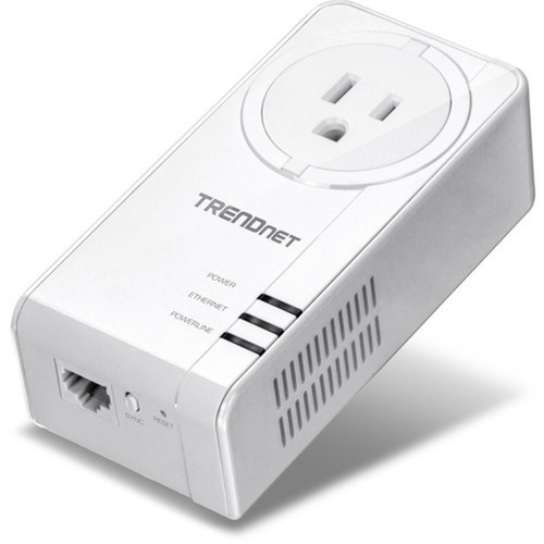TRENDnet Powerline 1300 AV2 Adapter With Built-in Outlet Adapter Kit Includes 2 x TPL-423E Adapters IEEE 19051  IEEE 1901 Gigabit TPL-423E2K