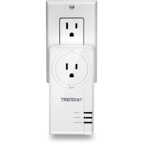 TRENDnet Powerline 1300 AV2 Adapter With Built-in Outlet Adapter Kit Includes 2 x TPL-423E Adapters IEEE 19051  IEEE 1901 Gigabit TPL-423E2K