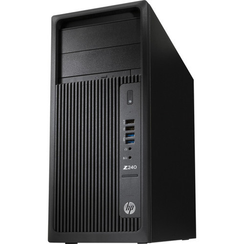 HP Z240 Workstation - 1 - 8 GB - 256 GB SSD - Tower - Black - Serial ATA600 Controller - 0 1 RAID Levels - Gigabit Ethernet 3WD77UAABC