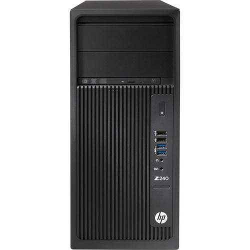 HP Z240 Workstation - 1 - 8 GB - 256 GB SSD - Tower - Black - Serial ATA600 Controller - 0 1 RAID Levels - Gigabit Ethernet 3WD77UAABC