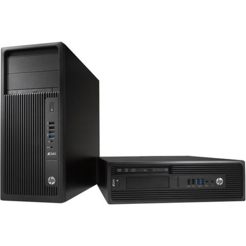 HP Z240 Workstation - 1 - 8 GB - 256 GB SSD - Tower - Black - Serial ATA600 Controller - 0 1 RAID Levels - Gigabit Ethernet 3WD77UAABC