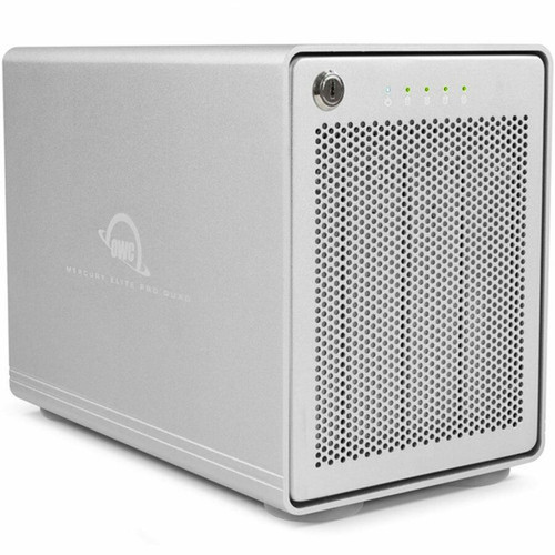 OWC Mercury Elite Pro Quad Drive Enclosure - Silver - 48 TB Total HDD Capacity Supported - 48 TB Total SSD Capacity Supported - 4 x - OWCMEQCTJBT32