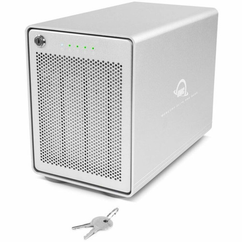 OWC Mercury Elite Pro Quad Drive Enclosure - Silver - 48 TB Total HDD Capacity Supported - 48 TB Total SSD Capacity Supported - 4 x - OWCMEQCTJBT32