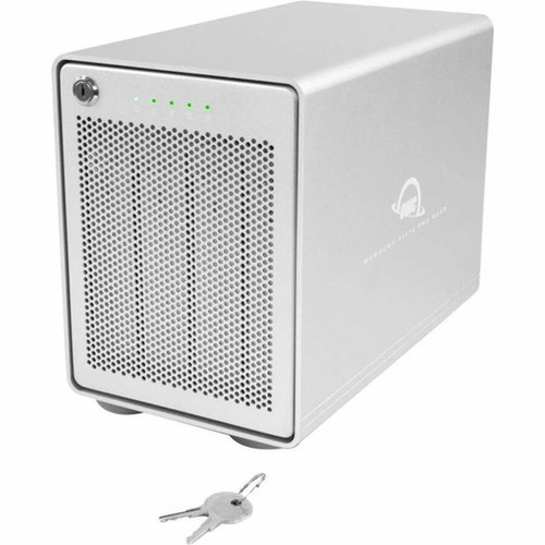 OWC Mercury Elite Pro Quad Drive Enclosure - Silver - 48 TB Total HDD Capacity Supported - 48 TB Total SSD Capacity Supported - 4 x - OWCMEQCTSRT00