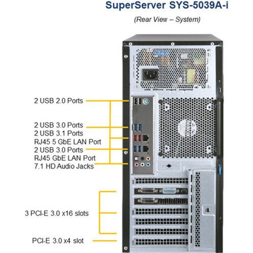 Supermicro SuperWorkstation 5039A-i Server Barebone System - Mid-tower - Socket R4 LGA-2066 - 1 x Processor Support - Intel C422 Chip SYS-5039A-I