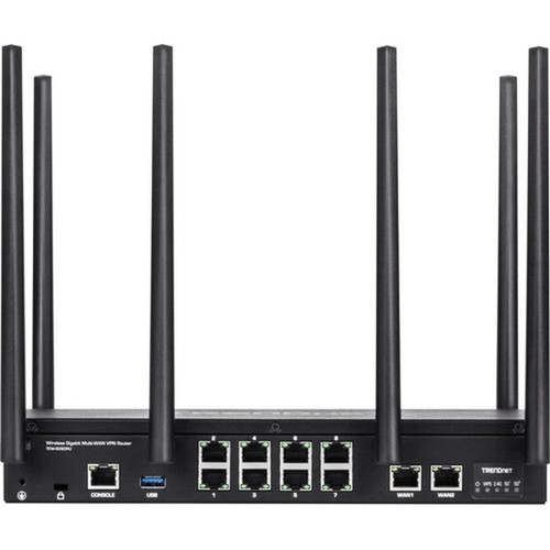 TRENDnet TEW-829DRU Wi-Fi 5 IEEE 80211ac Ethernet Wireless Router - 240 GHz ISM Band - 5 GHz UNII Band - 6 x Antenna6 x External - TEW-829DRU-CA