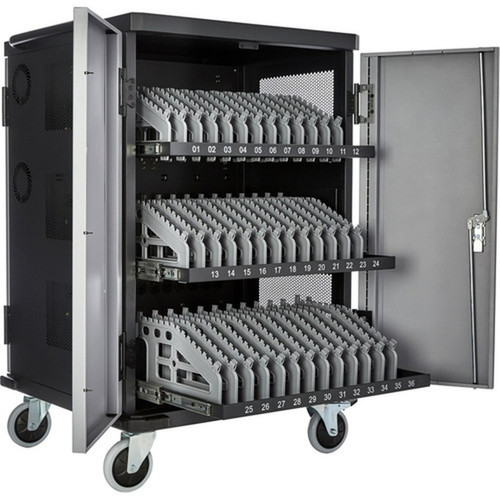 V7 Charge Cart for 36 Mobile Computers - Secure Store and Charge Chromebooks Notebooks and Tablets - NEMA US Plug - V7 36 Devices AC CHGCT36-1N