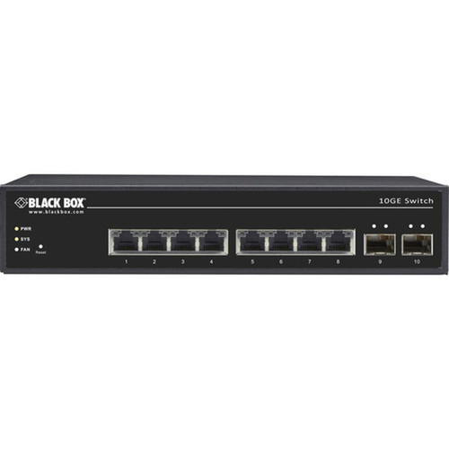 Black Box 10-Port 10 Gigabit Ethernet Switch Web Smart - 8 Ports - Manageable - 10GBase-X - 2 Layer Supported - Modular - Twisted - 1U LGB5510A