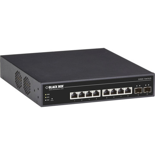 Black Box 10-Port 10 Gigabit Ethernet Switch Web Smart - 8 Ports - Manageable - 10GBase-X - 2 Layer Supported - Modular - Twisted - 1U LGB5510A