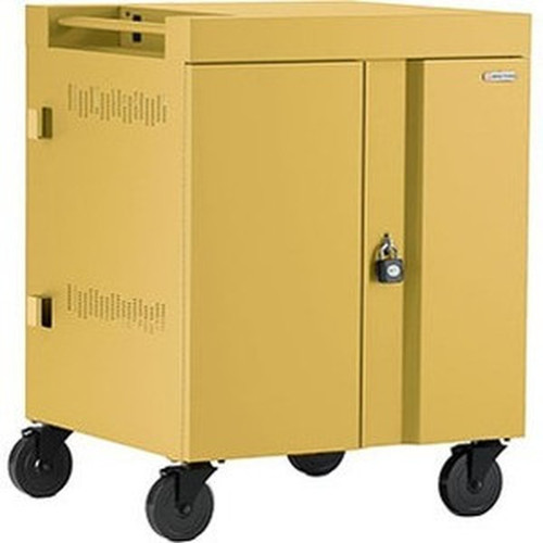 Bretford CUBE Cart - 1 Shelf - PushPull Handle - 4 Casters - Steel - 30 Width x 265 Depth x 375 Height - Mustard - For 16 TVC16PAC-270MUS