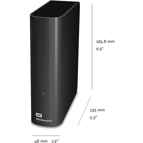 WD Elements WDBWLG0080HBK 8 TB Desktop Hard Drive - External - Black - USB 30 Type A - 2 Year Warranty WDBWLG0080HBK-NESN