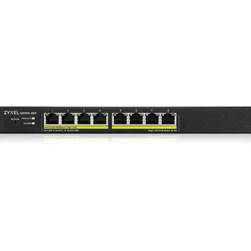 ZYXEL 8-port GbE Smart Managed PoE Switch - 8 Ports - Manageable - Gigabit Ethernet - 101001000Base-T - 2 Layer Supported - 72 W - W GS1915-8EP