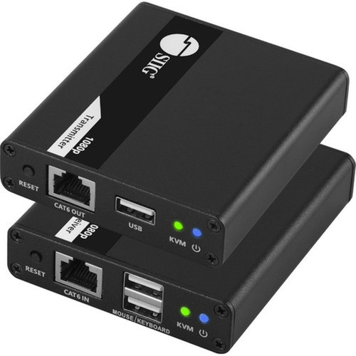 SIIG HDMI USB KVM Over Cat6 Extender - 70m - 1 Computers - 1 Local Users - 22966 ft 70000 mm Range - 4K - 4096 x 2160 Maximum - CE-H27411-S1