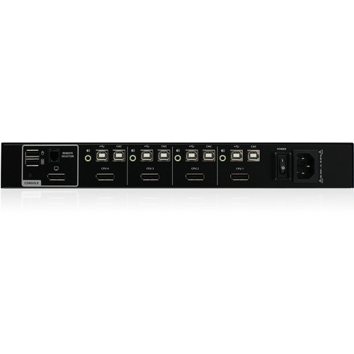 IOGEAR GCS1414TAA4C-UN 4-Port Single View Secure KVM Switch - DisplayPort/HDMI - 4K - Audio - CAC Support - 10 USB Ports