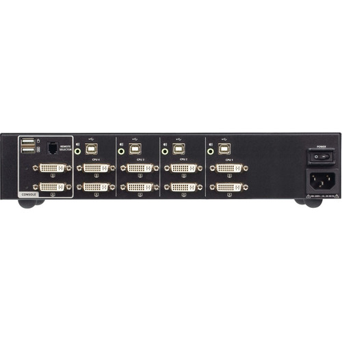 Aten CS1144D4 4-Port USB DVI Dual Display Secure KVM Switch - PSD PP v4. 0 Compliant - 4 Computers - 1 User - 3840 x 2160