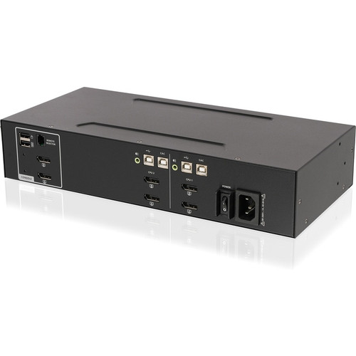 IOGEAR 2-Port Dual View DisplayPort Secure KVM Switch w/Audio and CAC Support - 2 Computer(s) - 1 Local User(s) - 3840 x 2160 - 50 Hz, (Fleet Network)