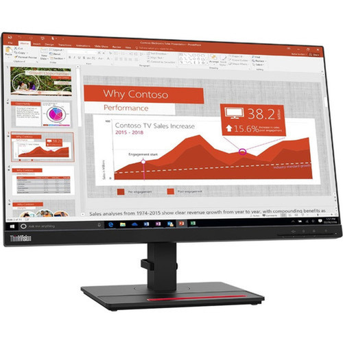 Lenovo ThinkVision T24i-2L 24 Class Full HD LCD Monitor - 169 - Raven Black - 238 Viewable - In-plane Switching IPS Technology - 62B0MAR1U4