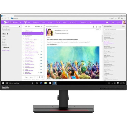 Lenovo ThinkVision T24i-2L 24 Class Full HD LCD Monitor - 169 - Raven Black - 238 Viewable - In-plane Switching IPS Technology - 62B0MAR1U4