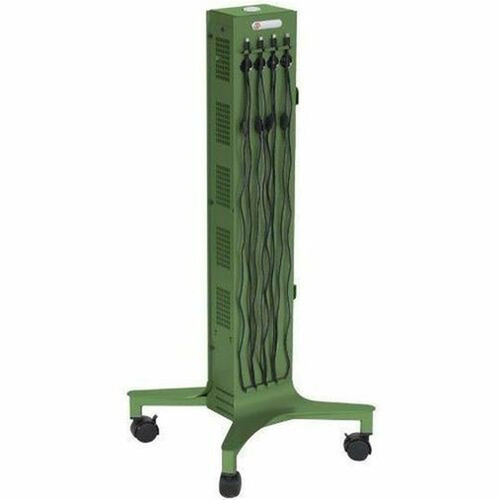 Bretford CUBE Tower Pre-Wired Mobile Charging Station - 4 Casters - Steel - 16 Width x 162 Depth x 39 Height - Grass CTWR800USBC-GRA