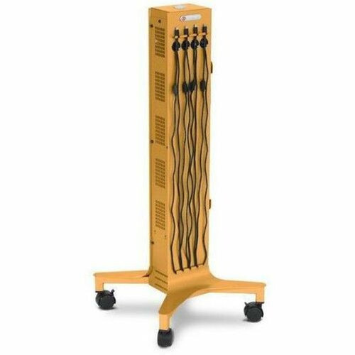 Bretford CUBE Tower Pre-Wired Mobile Charging Station - 4 Casters - Steel - 16 Width x 162 Depth x 39 Height - Mustard - 1 CTWR800USBC-MUS