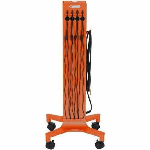 Bretford CUBE Tower Pre-Wired Mobile Charging Station - 4 Casters - Steel - 16 Width x 162 Depth x 39 Height - Tangerine CTWR800USBC-TAG