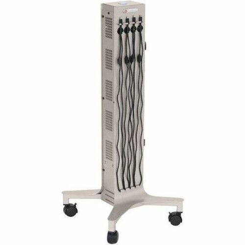 Bretford CUBE Tower Pre-Wired Mobile Charging Station - 4 Casters - Steel - 16 Width x 162 Depth x 39 Height - Champagne CTWR800USBC-CH