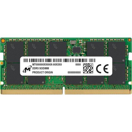 Micron 32GB DDR5 SDRAM Memory Module - For Notebook - 32 GB 1 x 32GB - DDR5-4800PC5-38400 DDR5 SDRAM - 4800 MHz Dual-rank Memory - MTC20C2085S1TC48BA1R