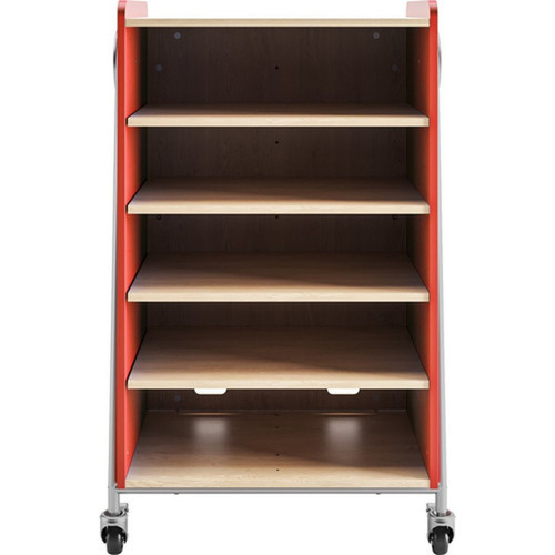 Safco Whiffle Typical 3 Double 48 - 4 Shelf - 4 Casters - Laminate High Pressure Laminate HPL Particleboard Polyvinyl Chloride - 3923RED