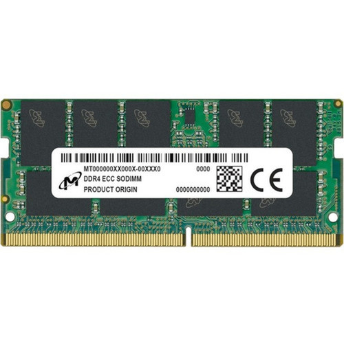 Micron 32GB DDR4 SDRAM Memory Module - For Notebook - 32 GB - DDR4-3200PC4-25600 DDR4 SDRAM - 3200 MHz Dual-rank Memory - CL22 - ECC MTA18ASF4G72HZ-3G2R