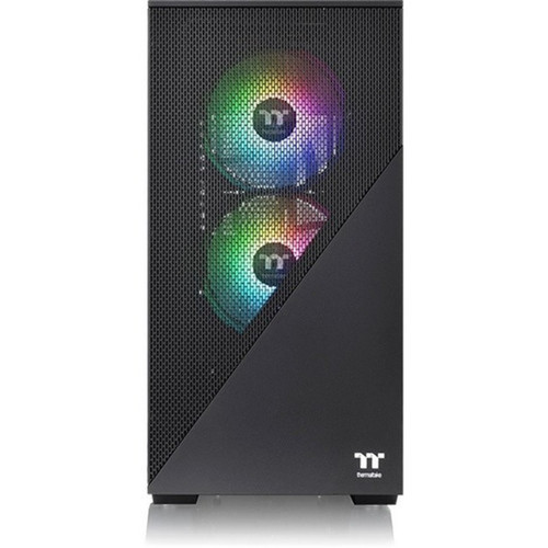 Thermaltake Divider 170 TG ARGB Micro Chassis - Micro Tower - Black - SPCC Tempered Glass Mesh Steel Acrylic - 4 x Bay - 0 - Mini CA-1S4-00S1WN-00