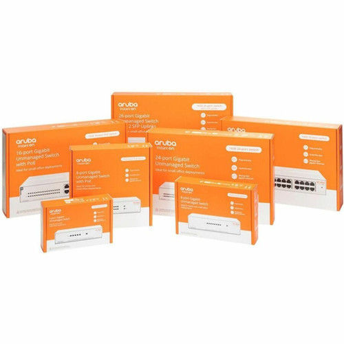 HPE Instant On 1430 8G Class4 PoE 64W Switch - 8 Ports - Gigabit Ethernet - 101001000Base-T - 2 Layer Supported - 90 W Power - 64 W R8R46AB2C