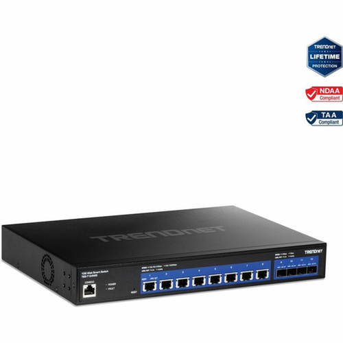 TRENDnet 12-Port 10G Web Smart Switch - 12 Ports - Manageable - 10 Gigabit Ethernet - 10GBase-T 10GBase-X - 3 Layer Supported - - W - TEG-7124WS