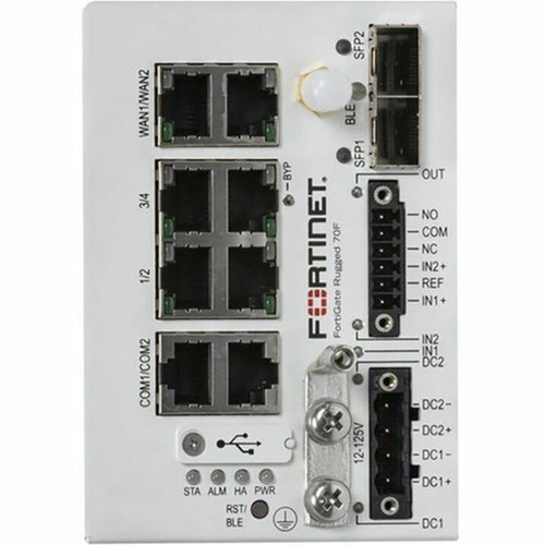 Fortinet FortiGate Rugged FGR-70F Network SecurityFirewall Appliance - 6 Port - 101001000Base-T 1000Base-X - Gigabit Ethernet - 8 FGR-70F-BDL-950-60