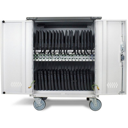JAR Systems Elevate Max USB-C Charging Cart 36 - 4 Casters - 5 127 mm Caster Size - Steel Metal - 306 778 mm Width x 21 mm x MC-7036-MAX