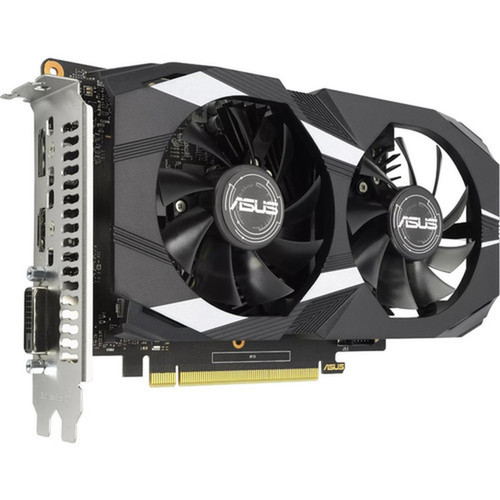 Asus NVIDIA GeForce GTX 1650 Graphic Card - 4 GB GDDR6 - 7680 x 4320 - 165 GHz Boost Clock - 128 bit Bus Width - PCI Express 30 - - DUAL-GTX1650-O4GD6-P-V2