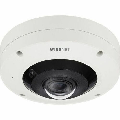 Wisenet XNF-9010RV 12 Megapixel Outdoor Network Camera - Color - Fisheye - White  - 3281 ft 10 m Infrared Night Vision - H265 - x XNF-9010RVKAP