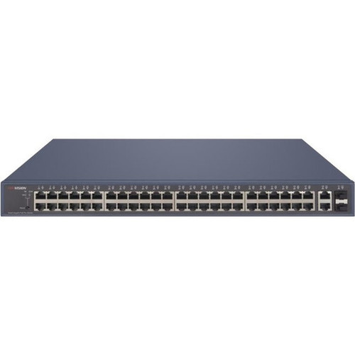 Hikvision Smart Managed 48-Port Gigabit PoE Switch - 50 Ports - Manageable - Gigabit Ethernet - 101001000Base-T 1000Base-X - 3 - W DS-3E1552P-SI