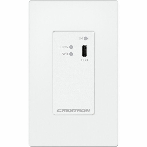 Crestron DM Lite 4K60 444 Transmitter for USB-C DisplayPort Signal Extension over CATx Cable Wall Plate White - 230 ft 70104 mm 6511804