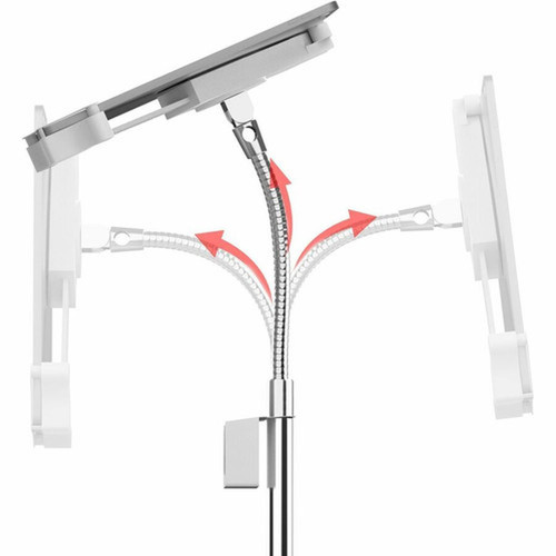 CTA Digital Compact Gooseneck Floor Stand with Accessories for 7-13-Inch Tablets White - Up to 13 33020 mm Screen Support - - - PAD-CGSWAO