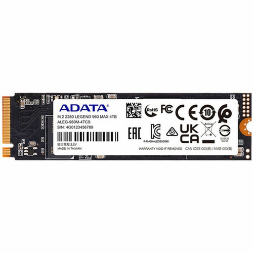 Adata LEGEND 960 MAX ALEG-960M-4TCS 4 TB Solid State Drive - M2 2280 Internal - PCI Express PCI Express 40 x4 - Desktop PC Gaming ALEG-960M-4TCS